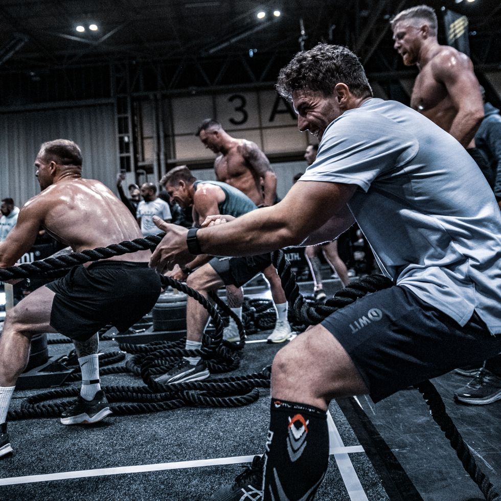 man pulling sled